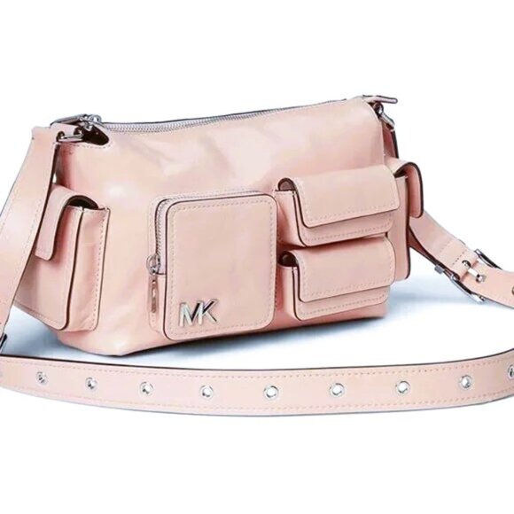 NWT ✅ Michael Kors DAKOTA Medium Leather Shoulder Bag ~ Smokey Rose ✨NWT - Picture 4 of 17